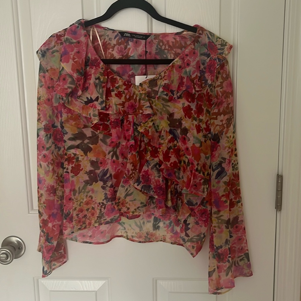 Sheer Zara floral top